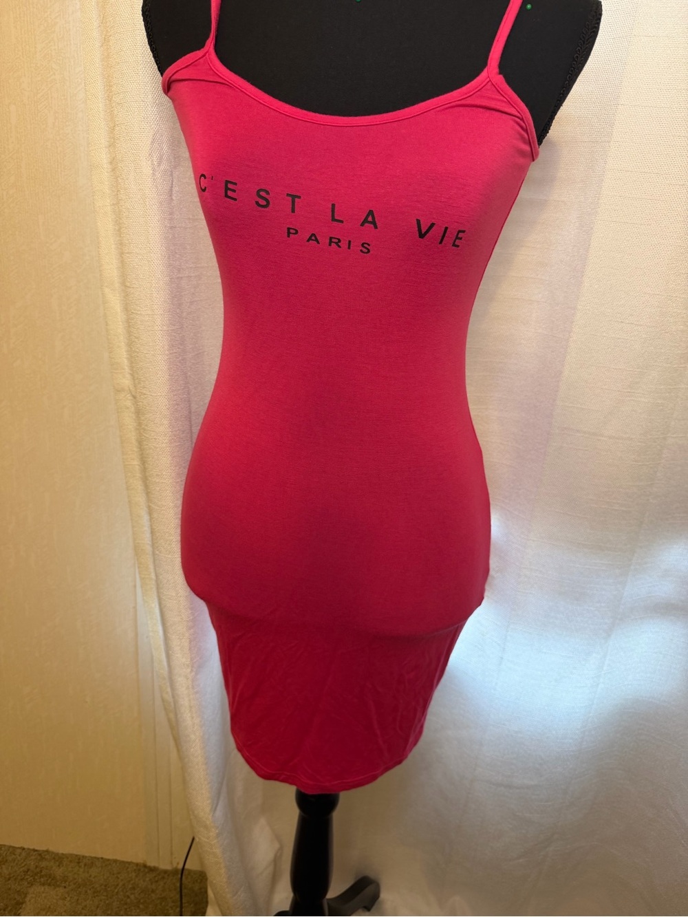 Forever 21 Hot Pink C'est La Vie Paris Bodycon Dress